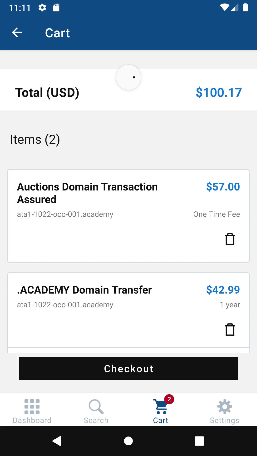 GoDaddy Investor screenshot