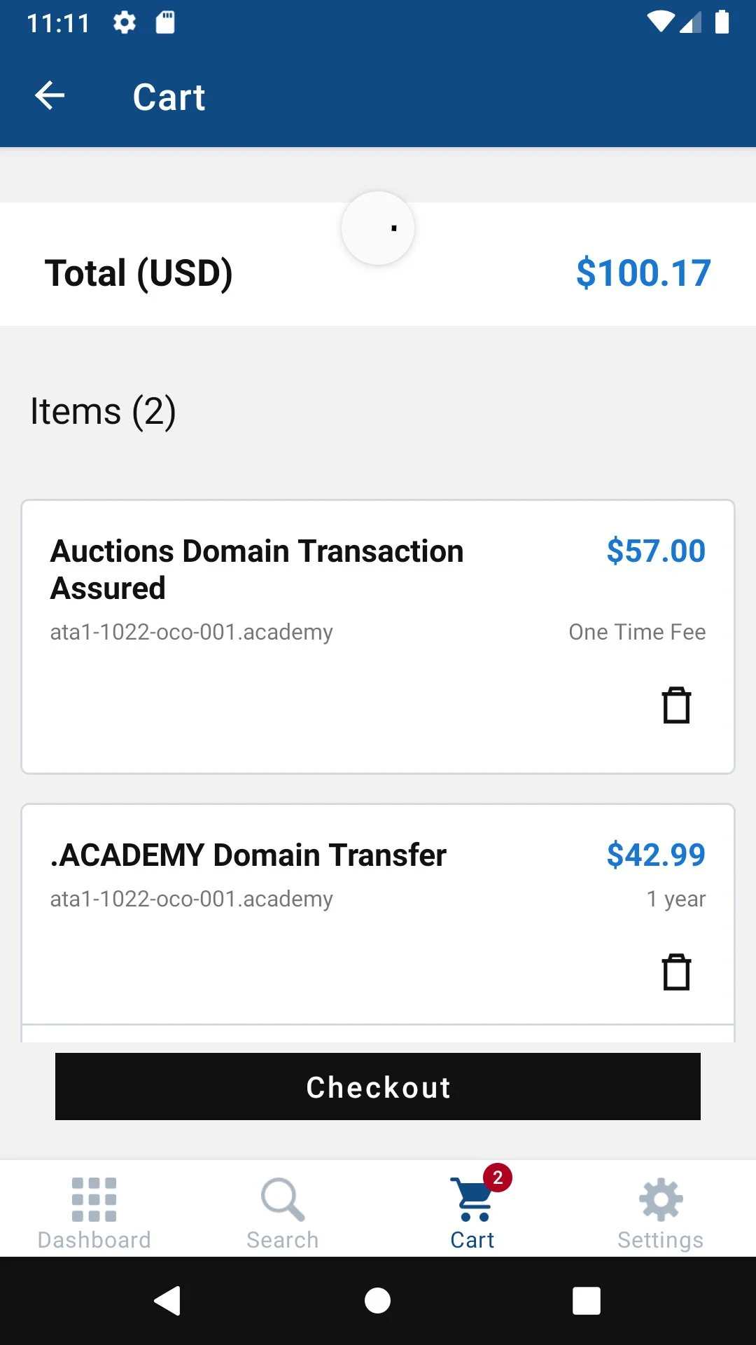 GoDaddy Investor screenshot
